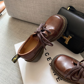 真皮丑萌大头皮鞋复古日系jk小皮鞋英伦学院风厚底单鞋三孔马丁靴