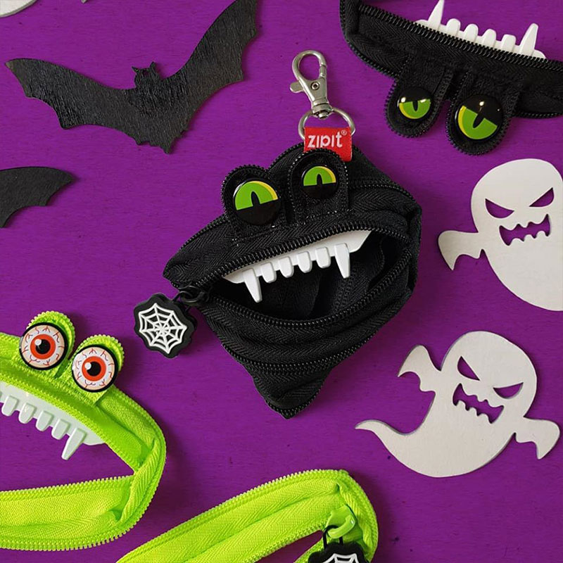 New Zipit zip pack Halloween pumpkin devil keys debris to collect small takebag pocket S