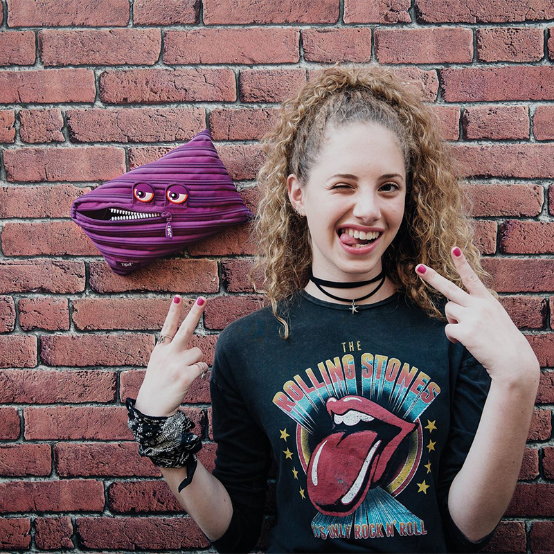 New Year's gift ZIPIT zipper bag big-eyed beast handbag pencil bag sundries eye stationery storage cosmetic bag L