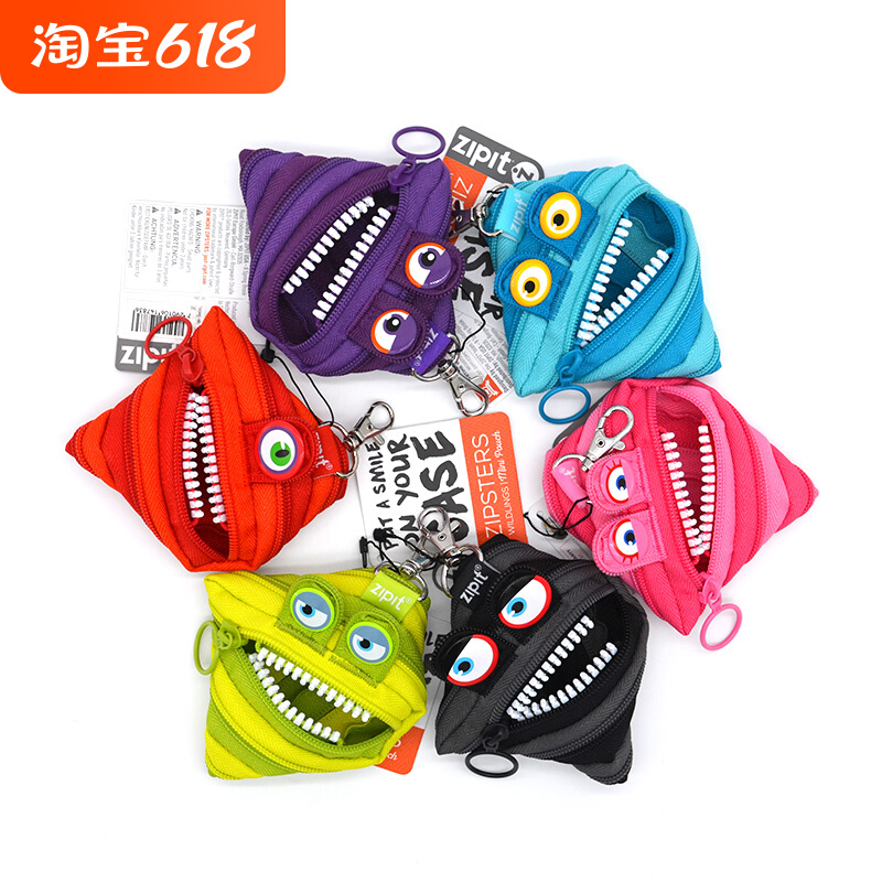 New ZIPIT Big Eyebag Monster Zero Money Bag Pull Chain Bag Key Lipstick Red Containing Small Hanging Bag Creative Gift S