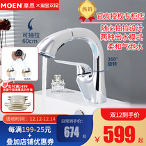 MOEN MOEN single hole pull hot and cold faucet toilet washbasin bathroom cabinet faucet black 91035