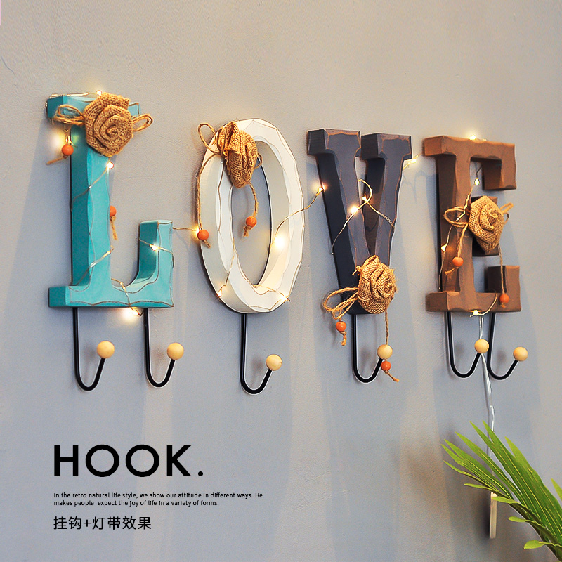 Creative Key Hook Clothing Cap Hook Hsugen Doorway Shelf Wall-mounted Clothes Hanger Clothing Shop Room Wall Decoration