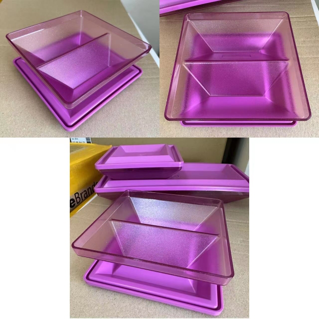 (Hai) Noble Purple Pc Rectangular Fresh Box Refrigerated Freezer Microwave Tableware