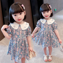 Korea ins girl dress summer children flower Flower Princess dress 2021 summer foreign girl baby skirt 3