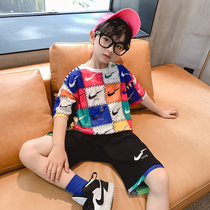 Korean childrens clothing boys summer suit 2021 childrens summer thin short sleeve clothes