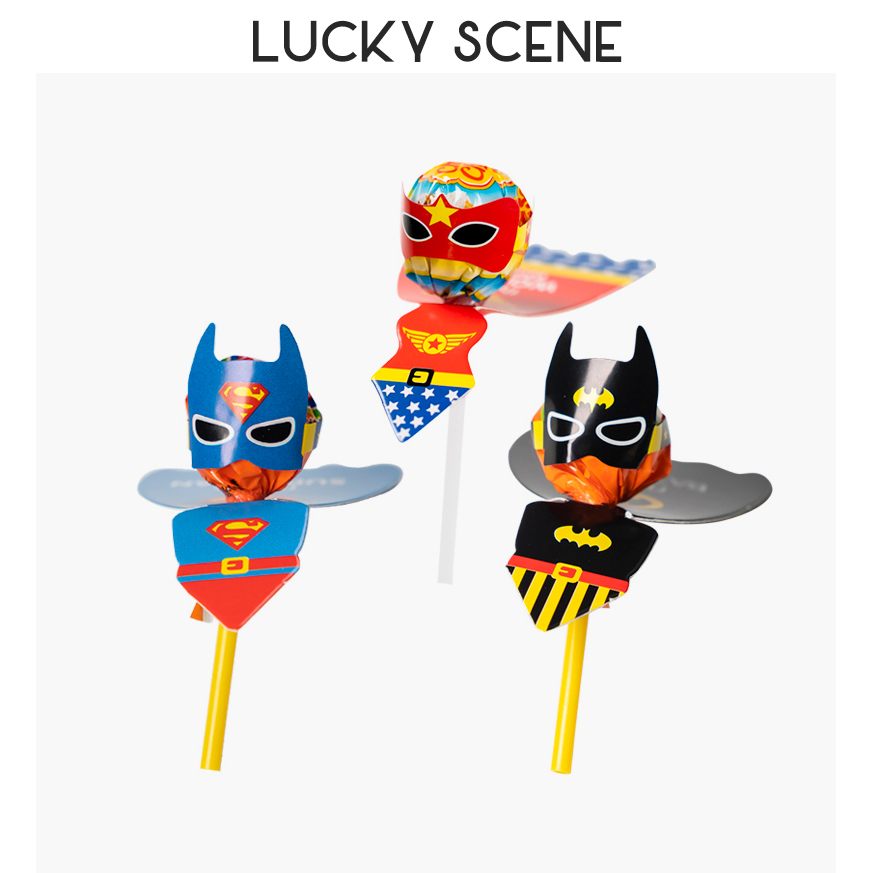 (Auspicious Props) Anime Characters Brave Heroes Lollipop Decoration Card Candy Insert Cool Message Card
