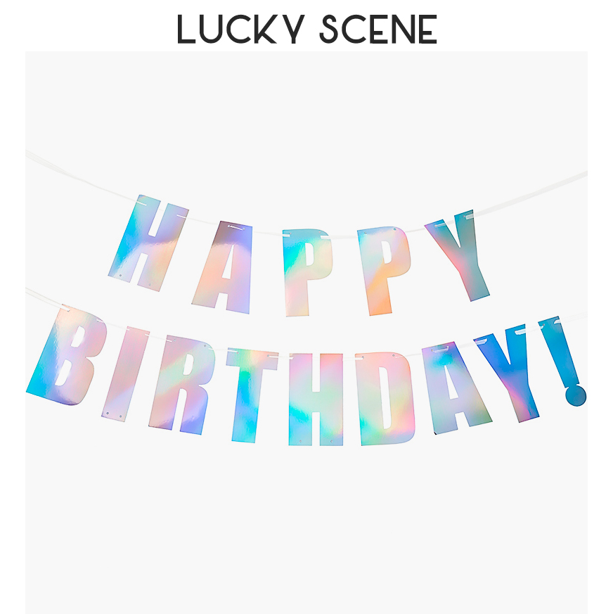 Laser pull flag for a happy birthday style DISCO baby party arranged birthday party