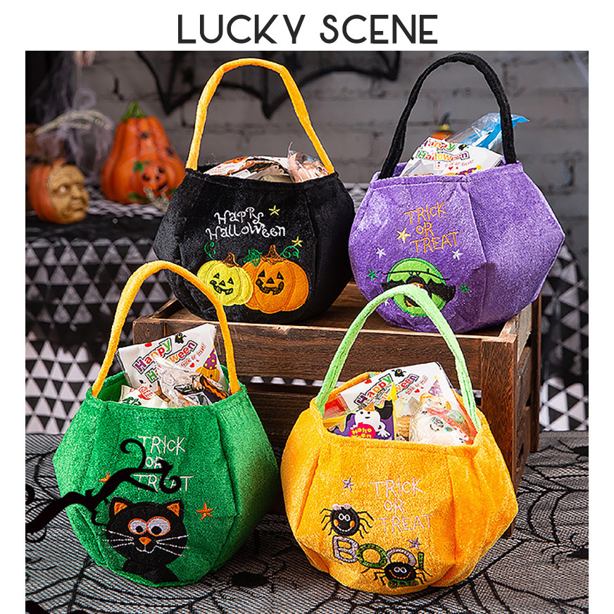 Halloween candy bag handbag scene decorated kindergarten children's pumpkin sweet tasting