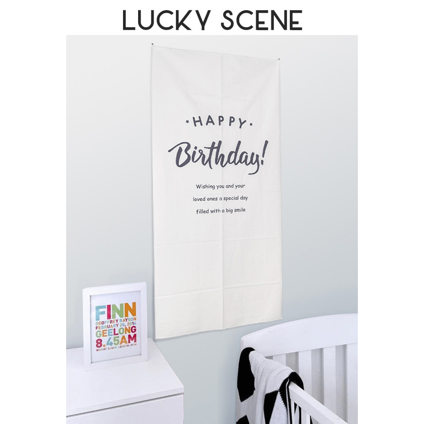 (Auspicious Props) Flannel Birthday Canvas Poster Birthday Photo Photography Props Party Decorations