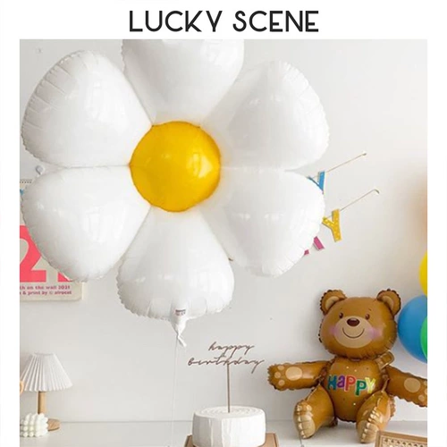 [Благоприятный реквизит] воздушный шар с цветком ромашки, реквизит для фотосессии для пикника, красочный детский фон на день рождения, украшение