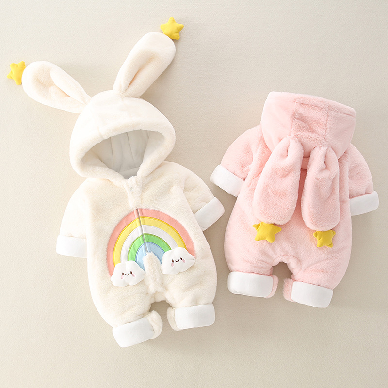 Newborn Baby Clothes Winter Dress Ultra Cute Woman Plus Suede Thickened Out of the Princess Lieven Clothing Woman's Climbing Suit Suit