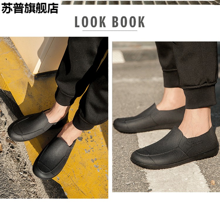 Giày đi mưa nam thấp để giúp thời trang ống ngắn giày không thấm nước Giày đi mưa nam chống trượt giày cao su nhà bếp giày công sở giày lười - Rainshoes giày nhựa đi mưa