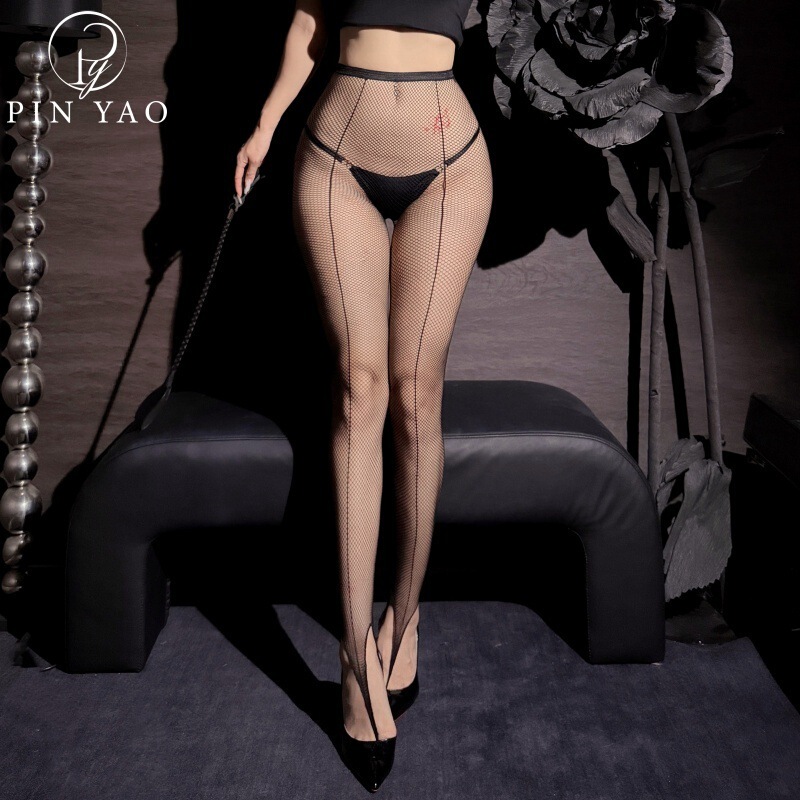 Cross-Border Sexy Backless One-Piece Fishnet Stockings Hollow-Out Fishnet Stockings Plus Size Toe-Separating Women's Fishnet Pants