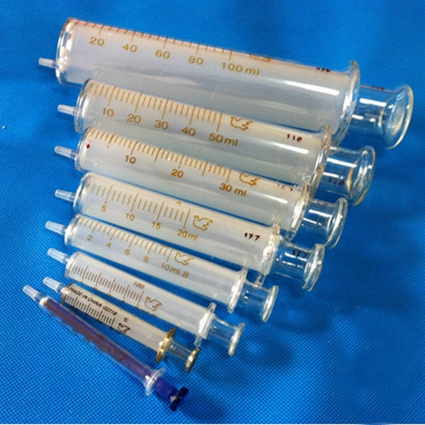 Thickened Push Glass Syringe Glass Syringe Enema 1 5 10 20 30 50l Point Gum Corrosion Resistant Syringe