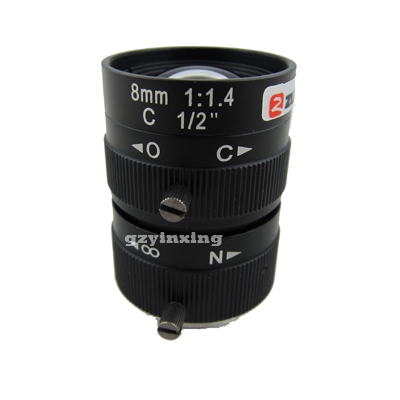 3 MPI 8mm 1 2 inch C interface HD monitoring industrial camera lens manual aperture spot
