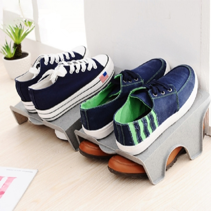 Double-layer shoe frame creative shoe rack simple shoe cabinet shoe collection rack modern simple resin shoe box