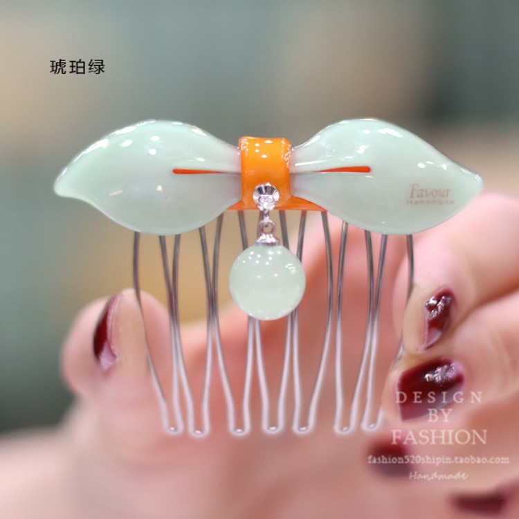 Phiên bản tiếng Hàn của phụ kiện tóc mũ acrylic chải tóc chèn lược chải tóc nĩa Liu Haijiao thạch hạt kẹp cạnh - Phụ kiện tóc đồ buộc tóc