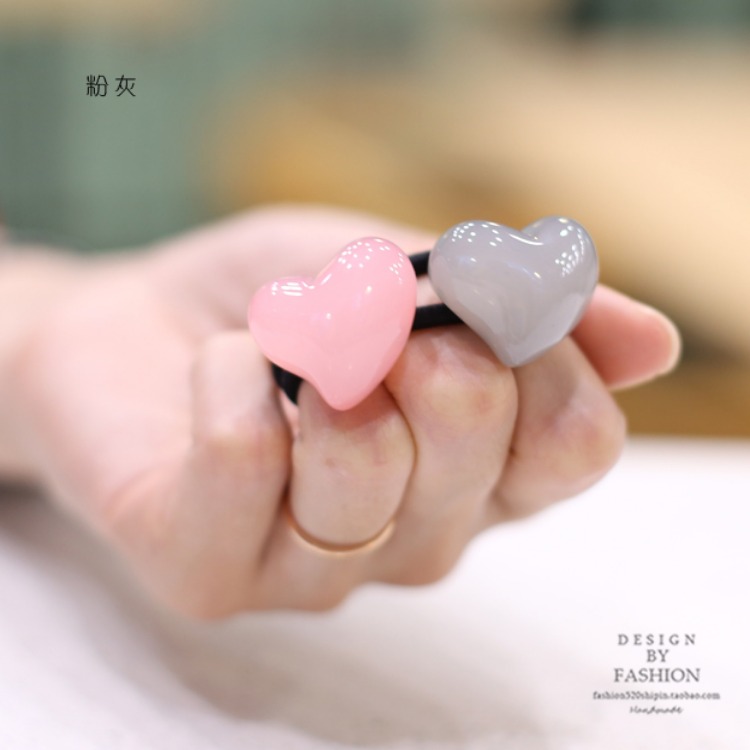 Jelly hình trái tim acrylic phụ kiện tóc mũ Hàn Quốc dây tóc đầu tóc vòng đầu ban nhạc tie đầu cao su ban nhạc ponytail - Phụ kiện tóc nơ kẹp tóc