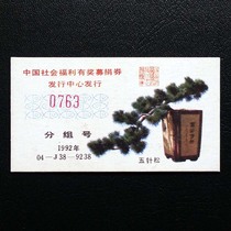 Social Welfare Lottery (Five-needle Pine Bonsai Goddess Peak Bonsai) 04-J38-9238-1992 Lottery