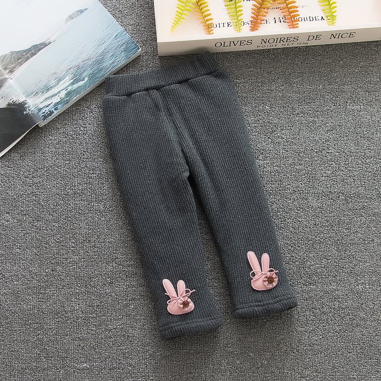 Quần legging bé gái mùa thu đông có thể được mở ra và quần nhung nữ dày cho bé quần bé 0-1-2-3-4 tuổi quần lót lông bé gái