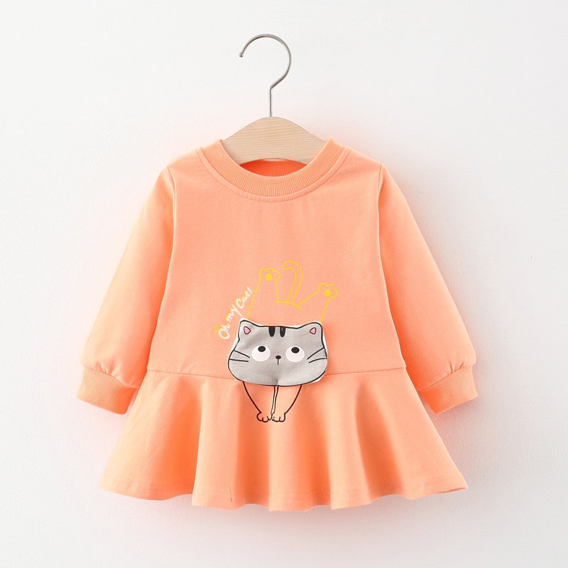 Children's clothing girls spring and autumn clothing 2020 new autumn long-sleeved skirt baby skirt Korean children girl baby dress