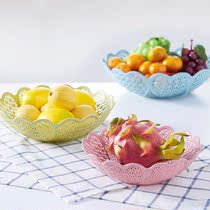 Large plastic fruit plate Household living room melon seeds candy snacks Dried fruit plate Plum-shaped fruit and vegetable basket washing basket