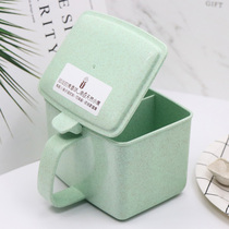 Kitchen wheat seasoning box Two-grid integrated seasoning cup Seasoning box Salt and sugar seasoning bottle Creative pressing seasoning tank