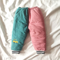 Newborn baby Mandarin duck cotton pants cotton baby plus cotton thick warm pants toddler cotton pants autumn and winter outside wearing pants