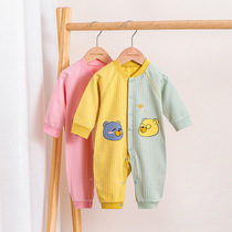 Baby jumpsuit crawling clothes autumn ha clothes newborn cotton crawling clothes Mandarin duck pants baby teething 100 days old single teeth