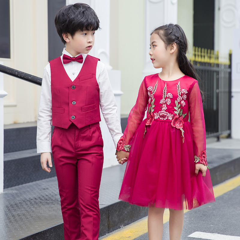 Children's Children's Performance Clothing Boys and Girls Suit Dress Kindergarten Recitation Pupil Chorus Performance Clothing