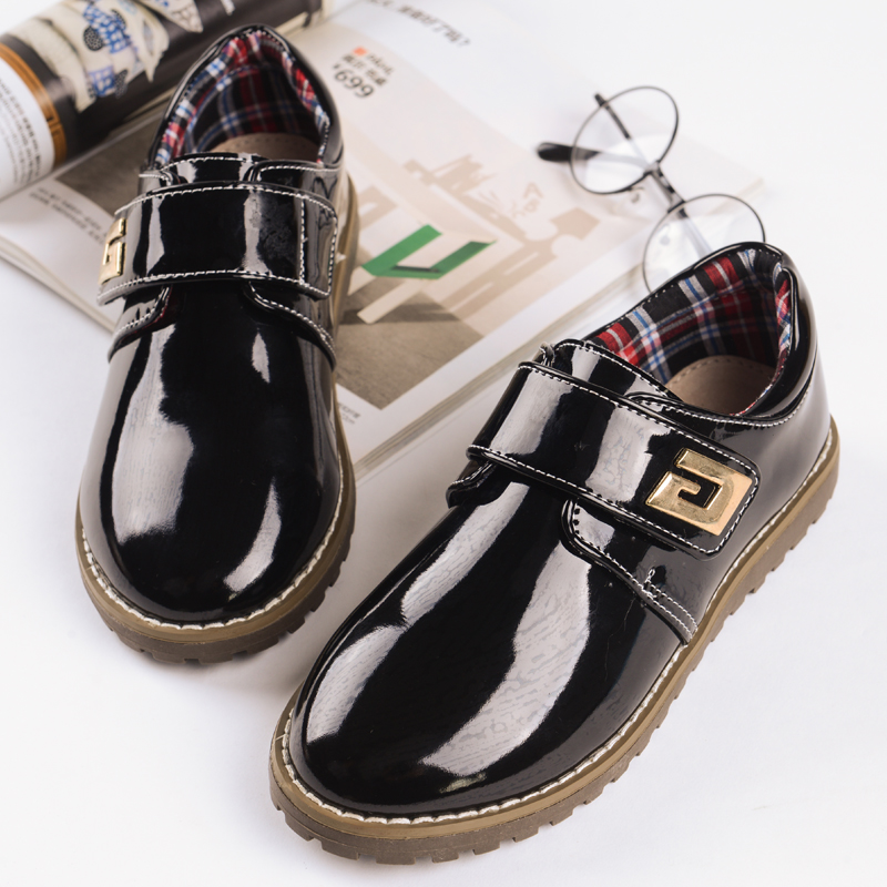 Clothes Nofang Spring Autumn Black Leather Shoes Flowers Children Children Magic Stick With Small Single Shoe School Performance Boy Performance Shoes