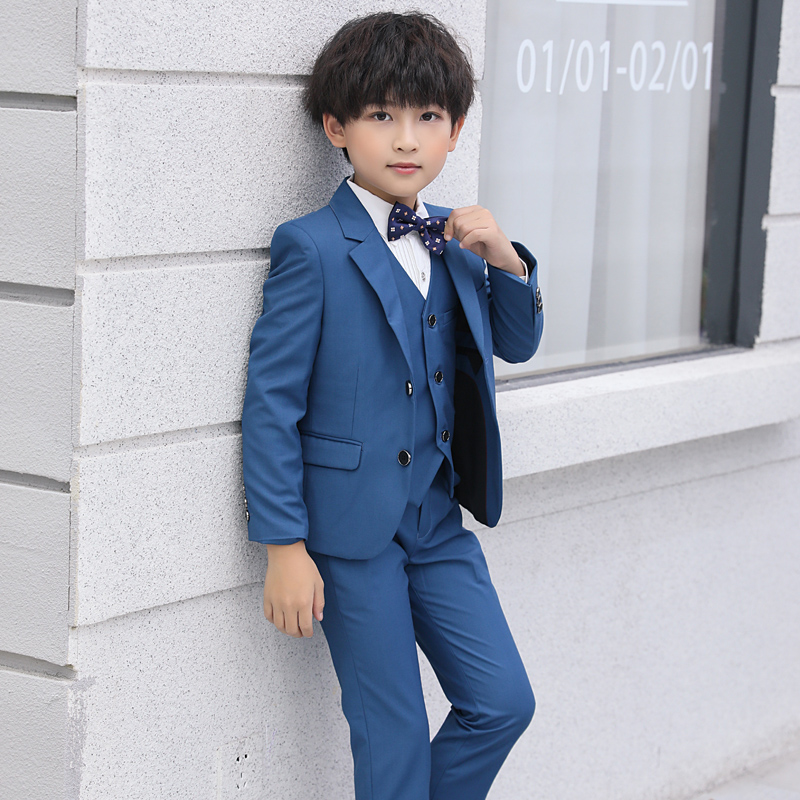 Children's Western-style flower gown tuxedo Three sets of baby age Inn boy's small suit suit boy piano performance