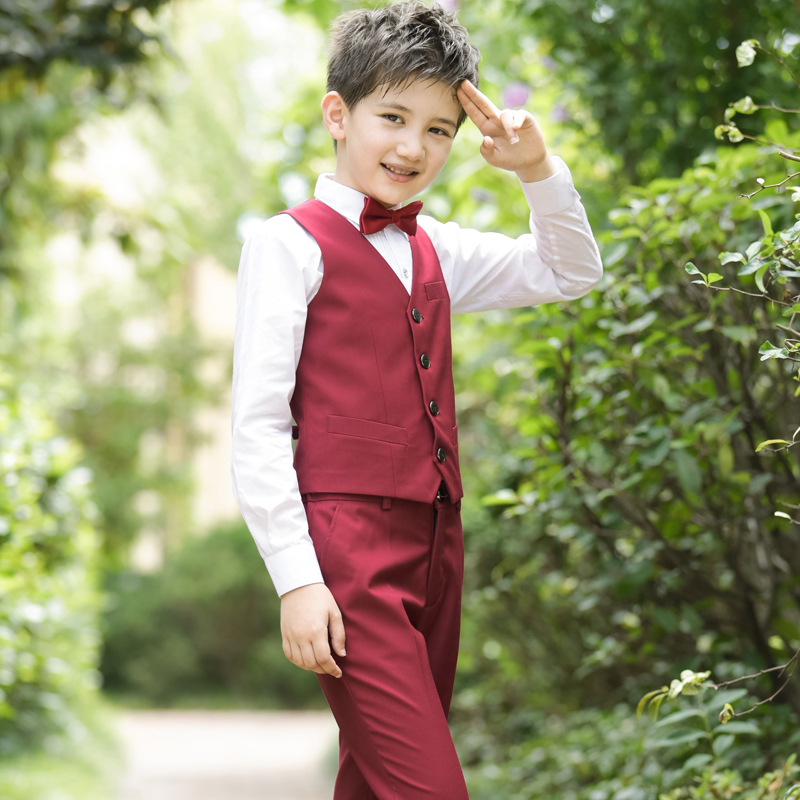 Children's gown Little Playboy Western suit Baby waistcoat Suit Host Boy Piano Performance Wedding Walk Show Costumes