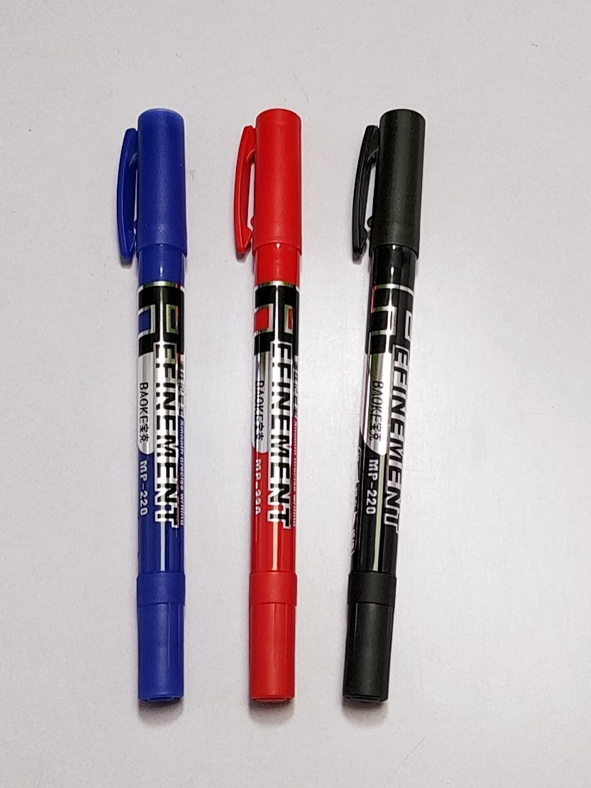 Puck MP220 double-headed marker pen small double head hook pen oily pen Signature pen greeting card pen 