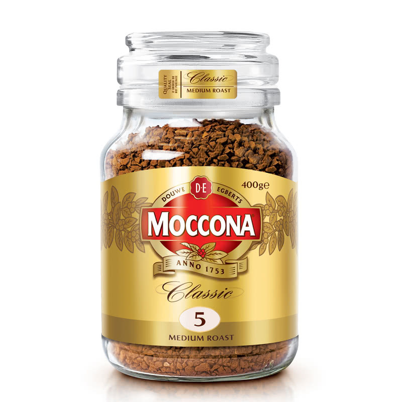 Moccona Dutch Imported Classic No. 5 Medium Roast Freeze-Dried Instant Coffee 400g, Smooth and Delicate on the Palate
