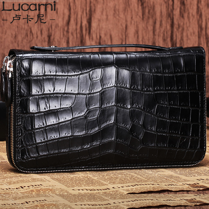 Real Americas Avocado Leather Men's Handbag Imported Bay Avocado Belly Leather Hand Grip Multi-Position Large Capacity Belly Leather Men's Bag