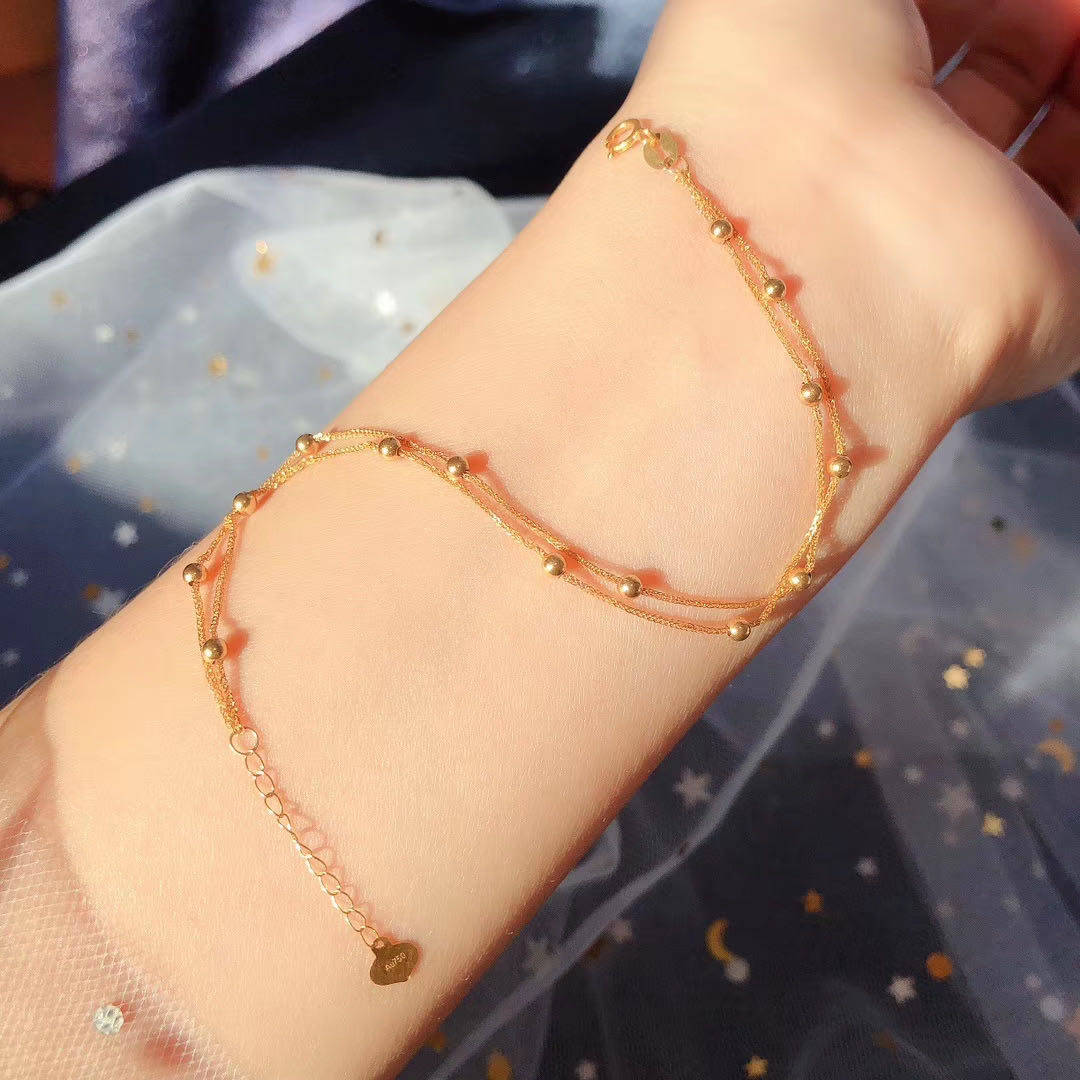 18k Gold Double Layer Starry Chopin Chain Bracelet