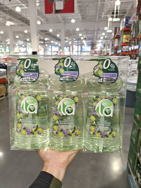 Costco La Plant Extract Dishwashing Liquid for Home Use, Powerful Oil Stain Remover, Hand-Friendly, Non-Irritating, Lime Lavender Scent