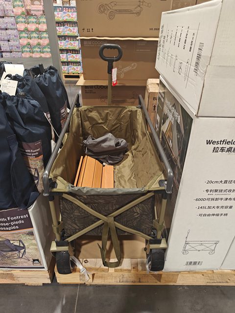Sam's Costco Camping Cart Multifunctional Push-Pull Camping Cart with Handle, Portable, Foldable, and with a Canopy