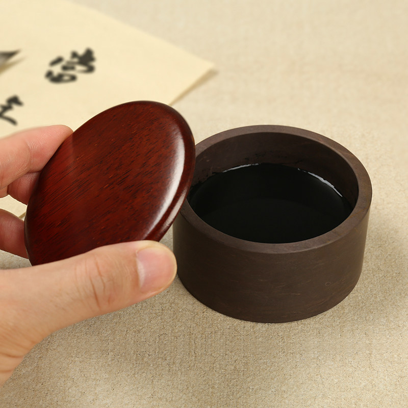 Song Keng Ink Sea 3 inch inkstone with lid rough stone large capacity multi-functional end inkstone ink tank can hold ink for students