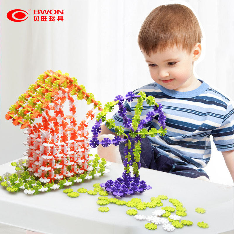 Snowflake pieces of building blocks large thickened kindergarten 1-3-7 years old baby children's educational assembly toy Bei Wang