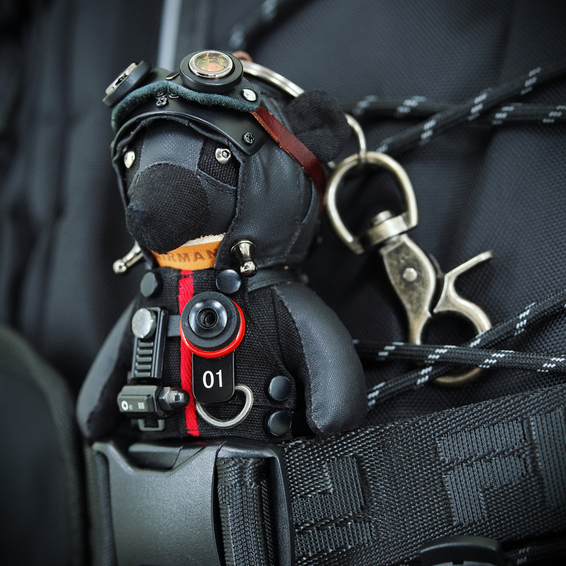Steam Elf Original Handmade Motorcycle Version Little Black Bear Quirky High-End Doll Backpack Pendant Graduation Gift