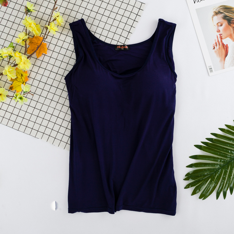 Với áo lót ngực yếm áo vest nữ cup một chiếc áo ngực miễn phí mà không có vành mặc áo ngực thể thao modal đáy áo sát nách nữ
