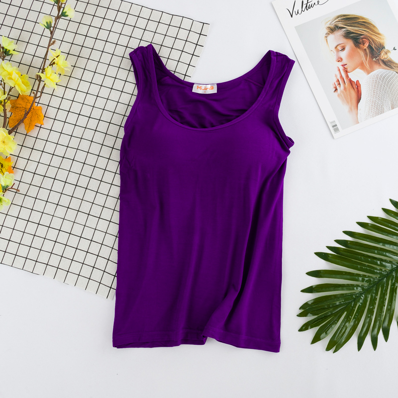 Với áo lót ngực yếm áo vest nữ cup một chiếc áo ngực miễn phí mà không có vành mặc áo ngực thể thao modal đáy áo sát nách nữ