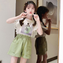 Girls' Summer Package 2022 New Network Red Ocean Children's Thin Clothes Children Adolescents Two Short Sleeves in Summer Sleeves