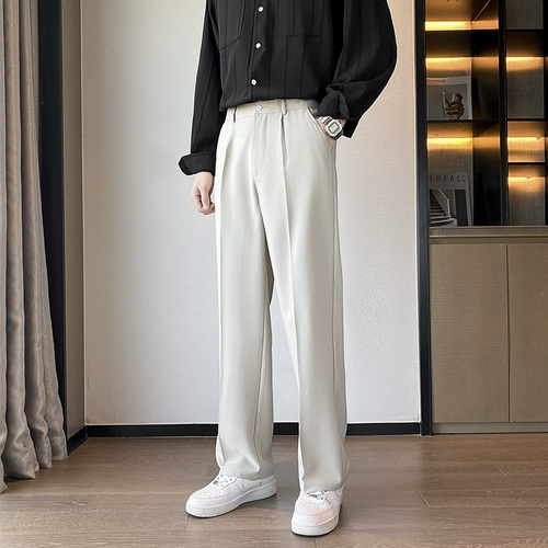 Летние штаны, повседневные брюки, костюм, изысканный стиль, свободный прямой крой, оверсайз