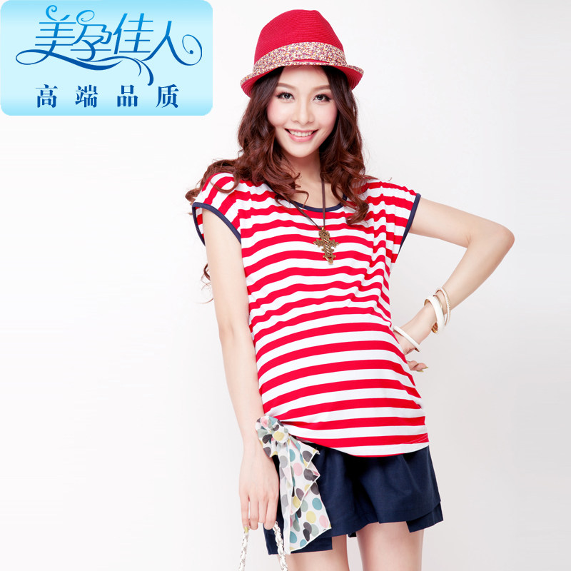 Pregnant Woman Summer Dress Fashion Pregnancy Woman dress pregnant woman T-shirt Korean version loose short sleeve pregnant woman blouse 1532