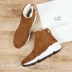 Giày cao cổ trẻ em 2018 mới ủng tuyết nữ ngắn ống mùa đông chic chic dày đáy bánh xốp thể thao nữ giày bông boot da Giày ống