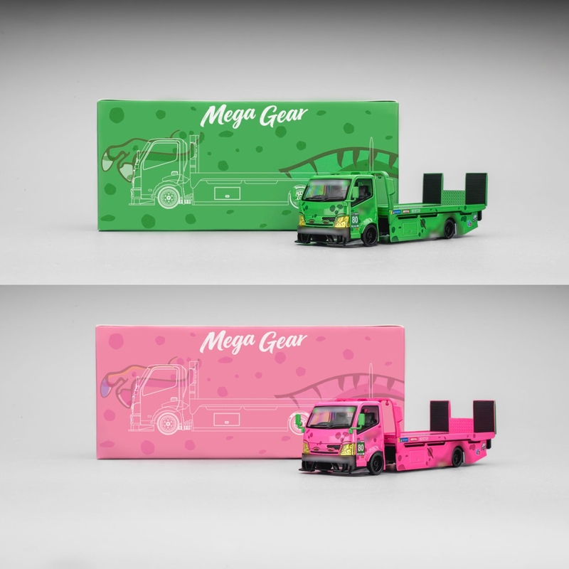 Mg 1:64 Flatbed Transporter Trailer Green Dinosaur/Pink Dinosaur Painted Alloy Car Model