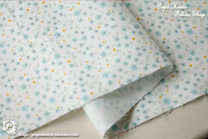 PopoHouse Big Island Blue Cherry Blossom Cotton Twill Vải Cổ Vải Quần áo Trẻ em Vải Tự làm Hướng dẫn sử dụng vải tici